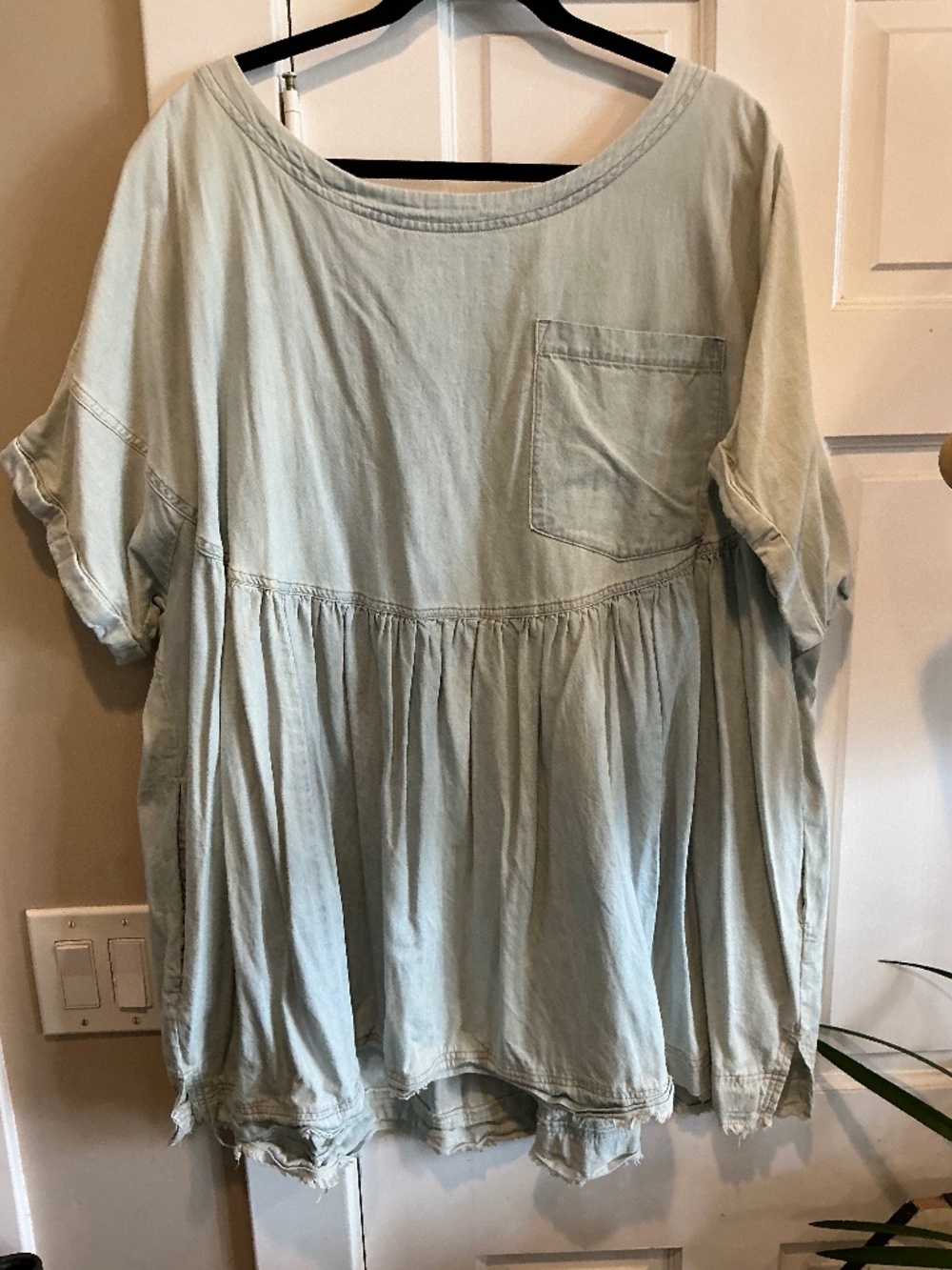 We the Free denim smock baby doll top